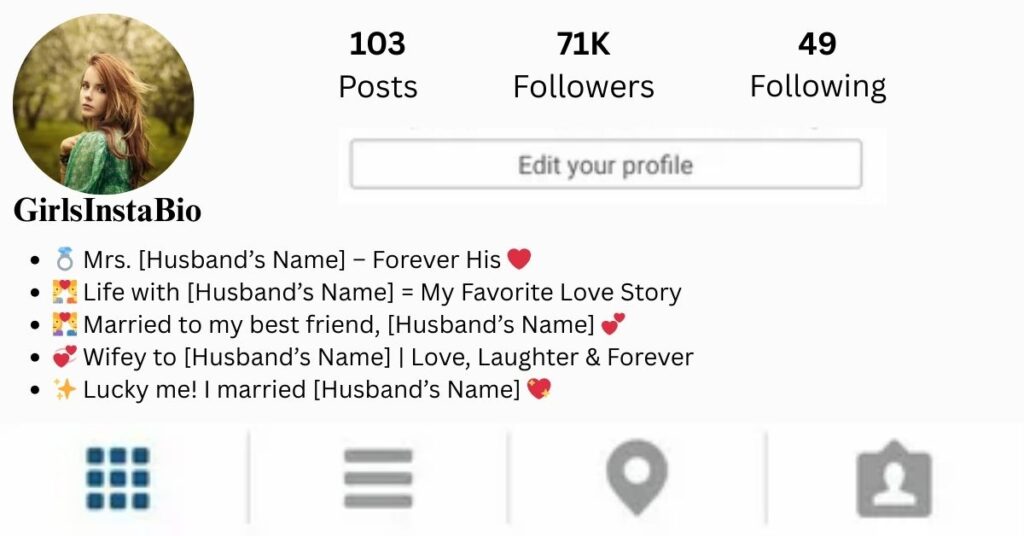 Instagram Bios with Husband’s Name